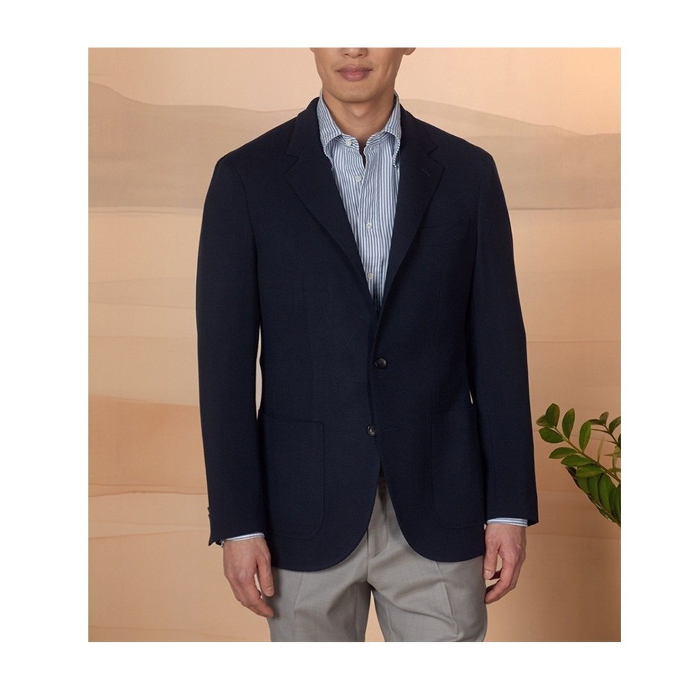 Buffalo David Bitton‎ Mens Navy Blue Two Button Sport Coat Blazer 42L 3D006
